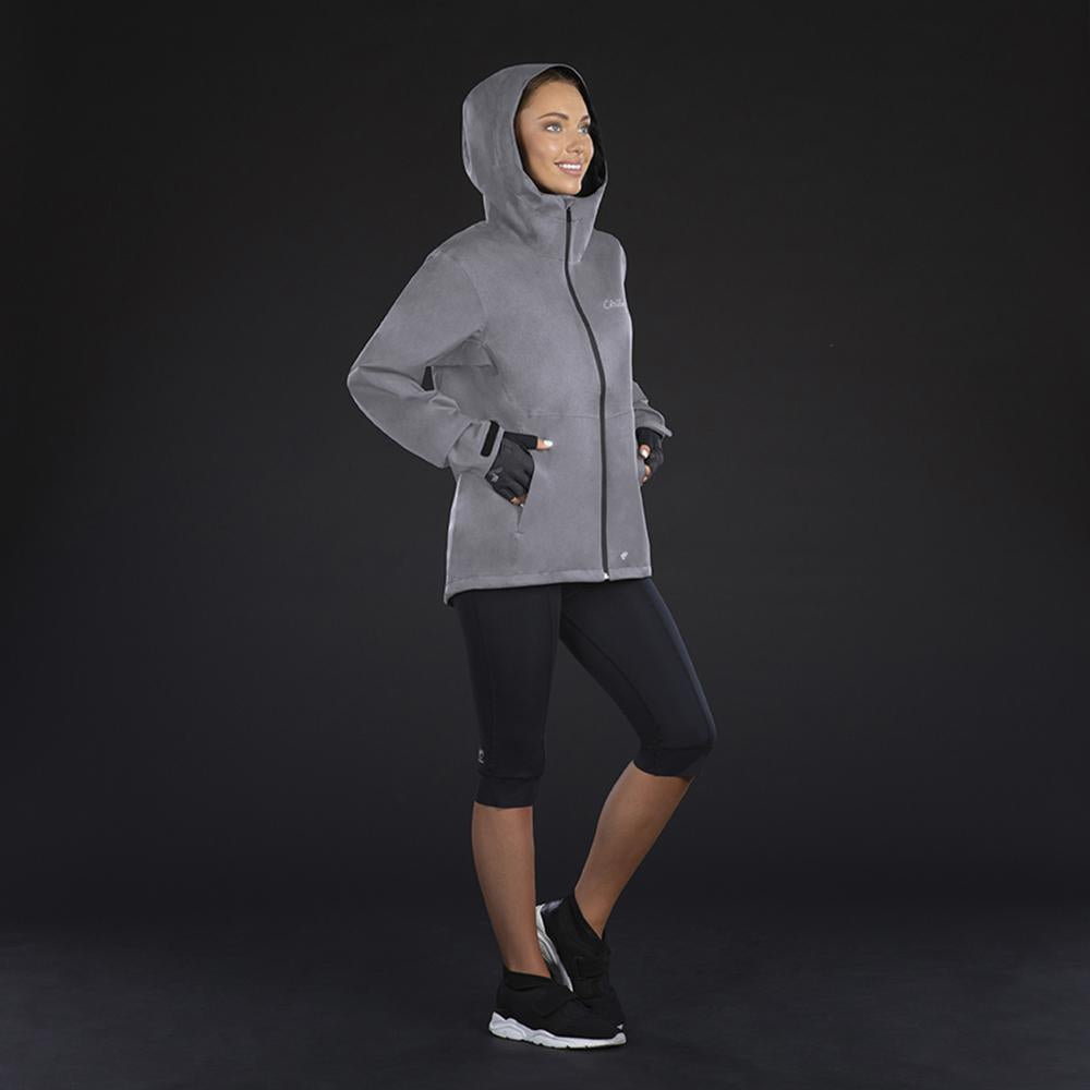 CHIBA Rainjacket Damen - wasserdicht, winddicht, atmungsaktiv, 4XL, hellgrau