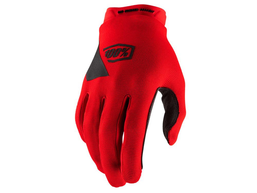 100% Ridecamp Youth Gloves M red - ergonomische MTB-Handschuhe für junge Fahrer