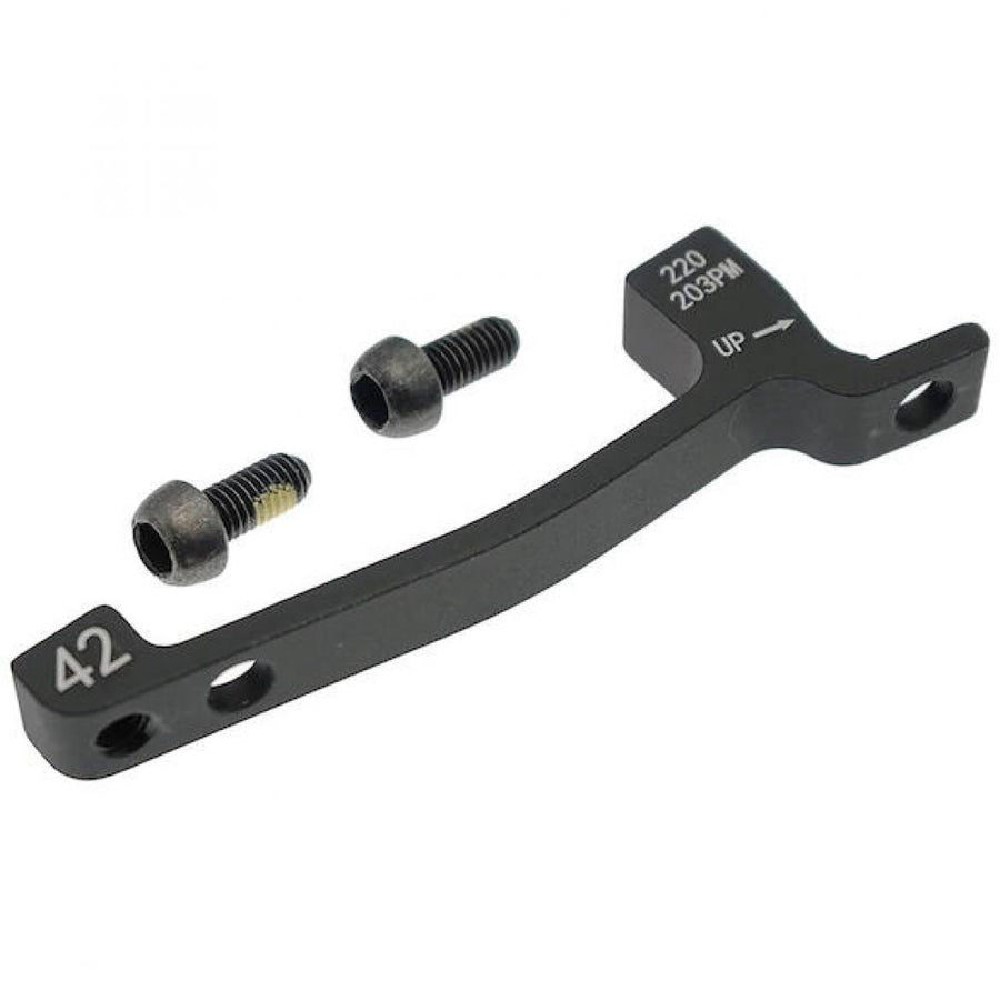 Hayes Adapter Post Mount 203mm Schwarz - sicherer Bremssattel-Adapter für 220mm Rotor