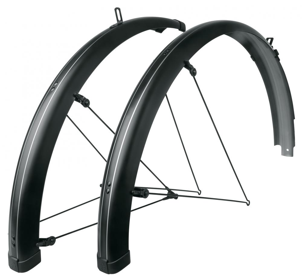 SKS Bluemels Stripes Schutzblech-Set 28" 65mm schwarz matt  robustes, korrosionsgeschütztes Design mit ASR-Sicherheitssystem und einfacher Montage