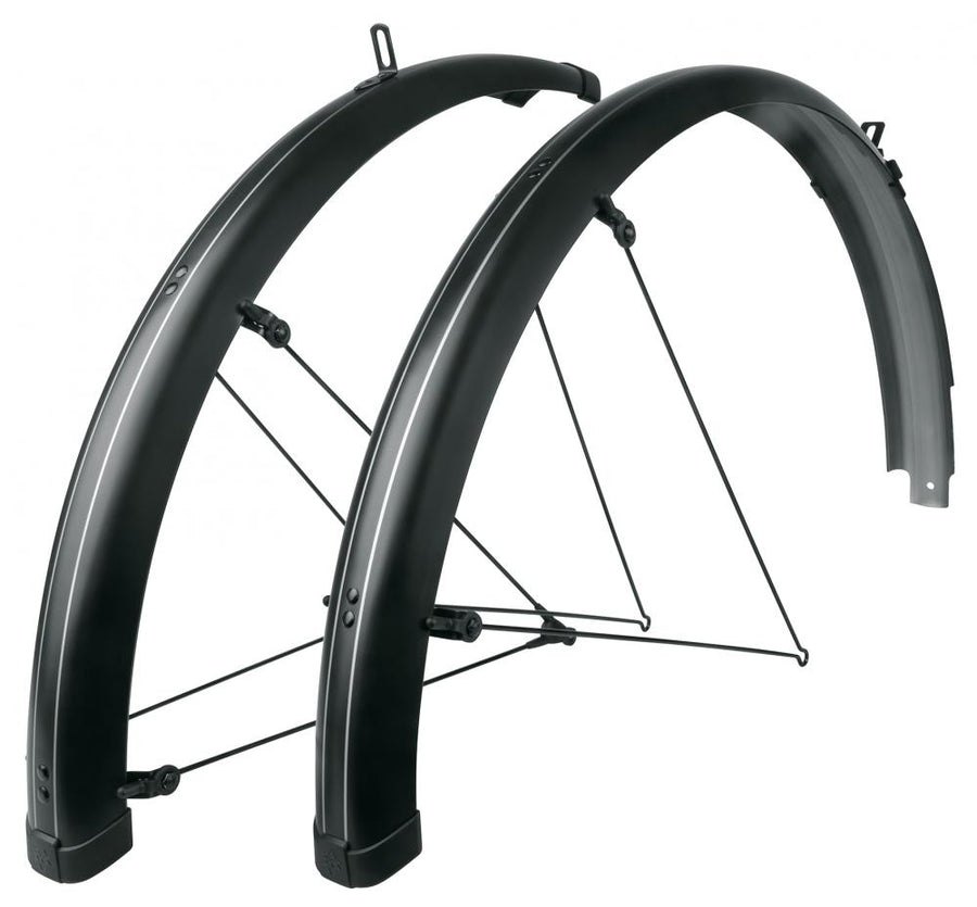 SKS Bluemels Stripes Schutzblech-Set 28\" 65mm schwarz matt  robustes, korrosionsgeschütztes Design mit ASR-Sicherheitssystem und einfacher Montage