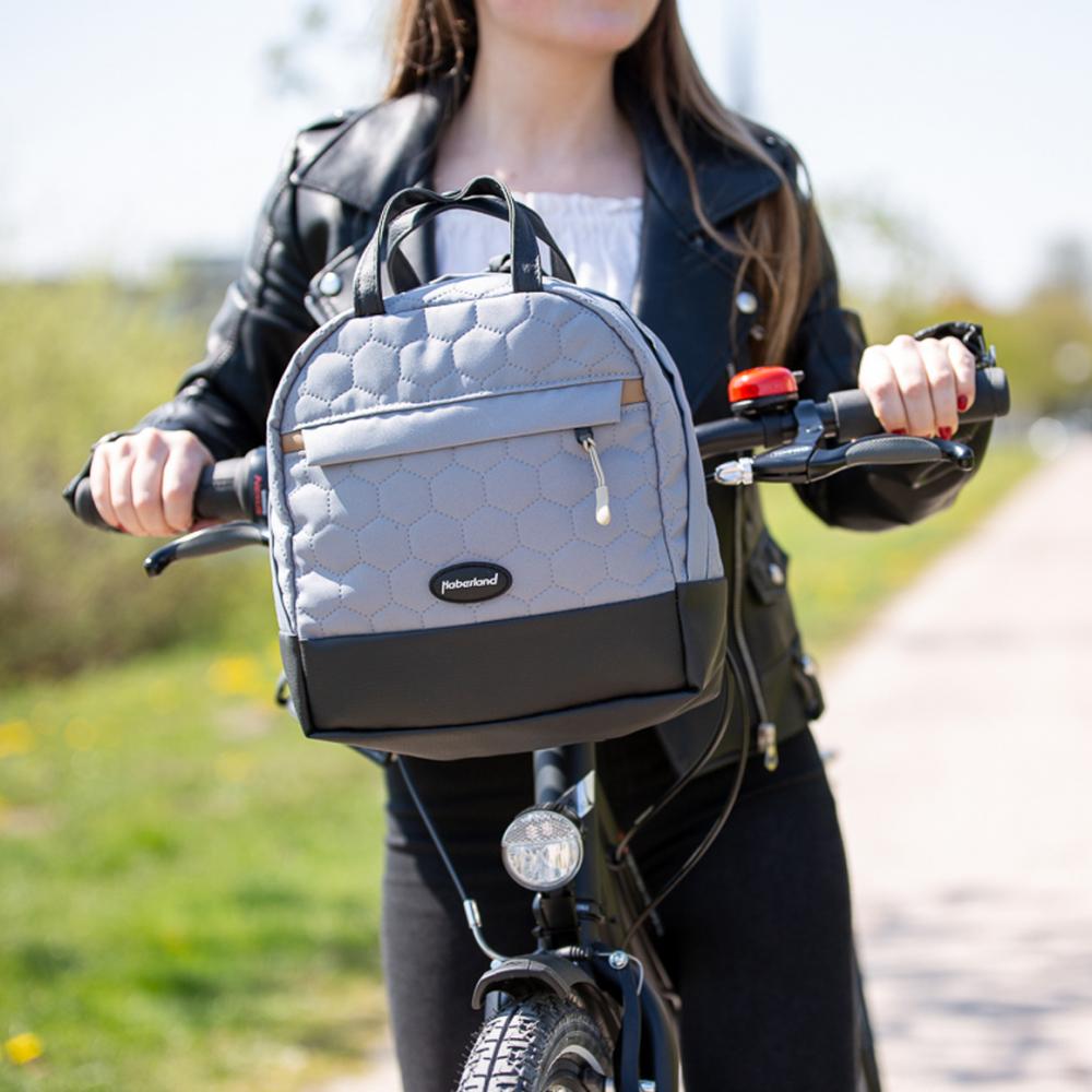 Haberland Bella Rucksack-Lenkertasche 7 l - schwarz/grau