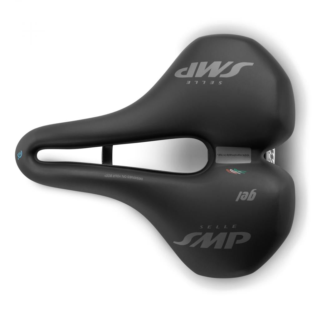 Selle SMP E-City Gel Sattel schwarz, ergonomischer Unisex E-Bike City-Sattel mit breiter Gel-Sitzfläche.