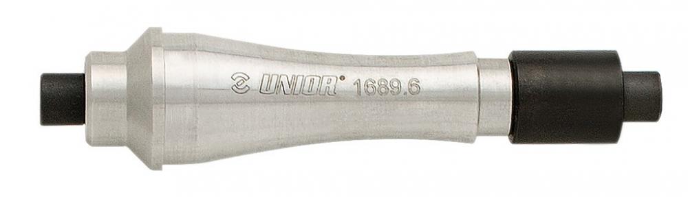 Unior Cannondale Lefty Adapter 1689.6 für Zentrierständer, silber mit schwarzen Enden.