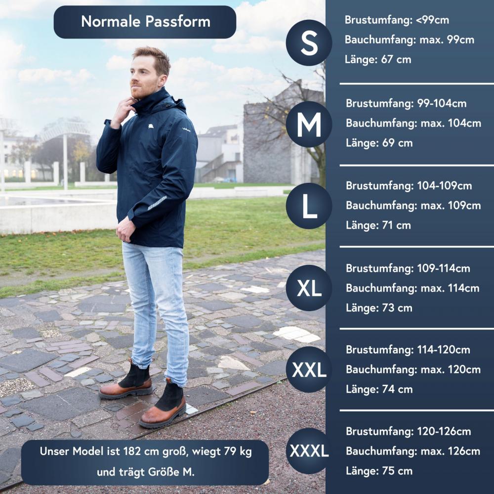 Valkental Jacke 3in1 Smart Jacket wasserdichte Jacke mit Fleece Zipp-In Herren M dunkelblau