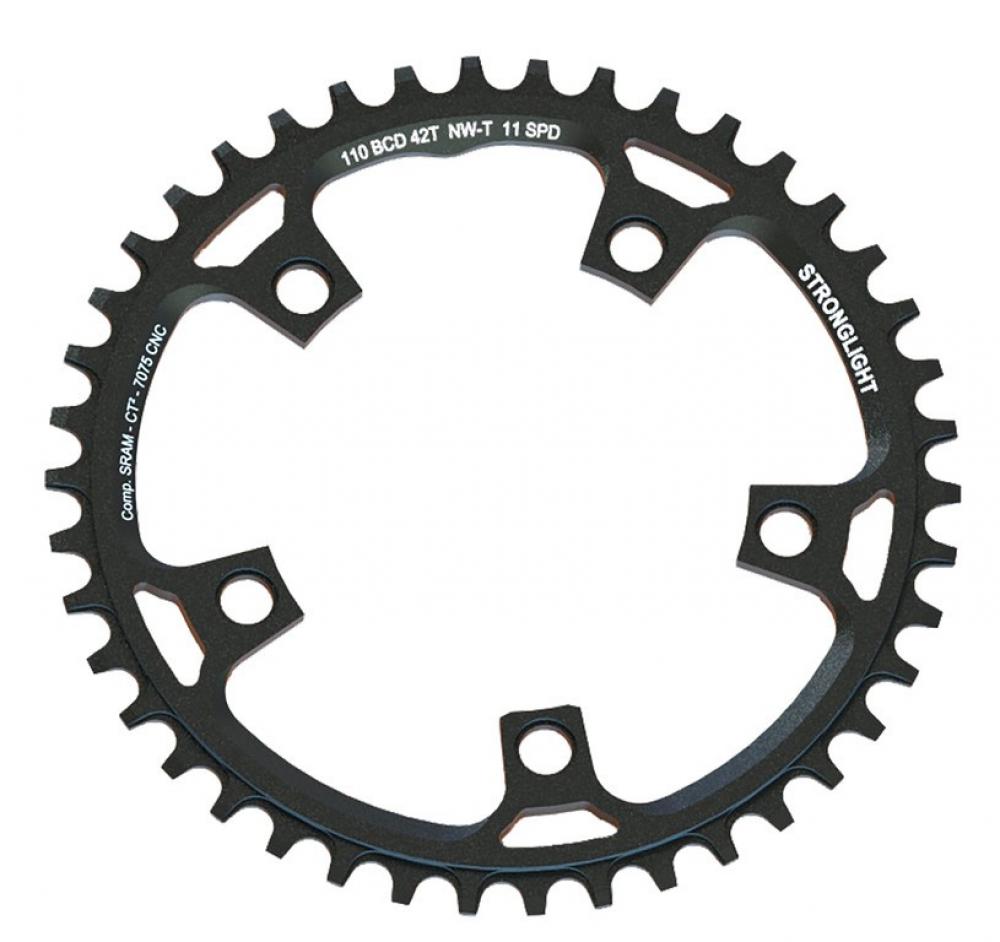 Stronglight Kettenblatt Gravel f Sram 38Zähne schwarz Alu 7075-T6 110mm