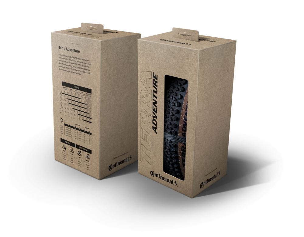 Continental Terra Adventure 45-622 Faltreifen Gravel & Trail TL-Ready Schwarz in zwei Produktverpackungen.
