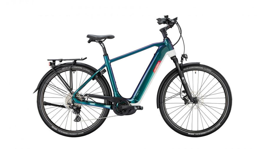 VICTORIA Elektro-Trekkingrad "MANOC 4" (#1), Diamant, 28", flipflop petrol, 1x10-Gang SHIMANO "Deore", 54cm