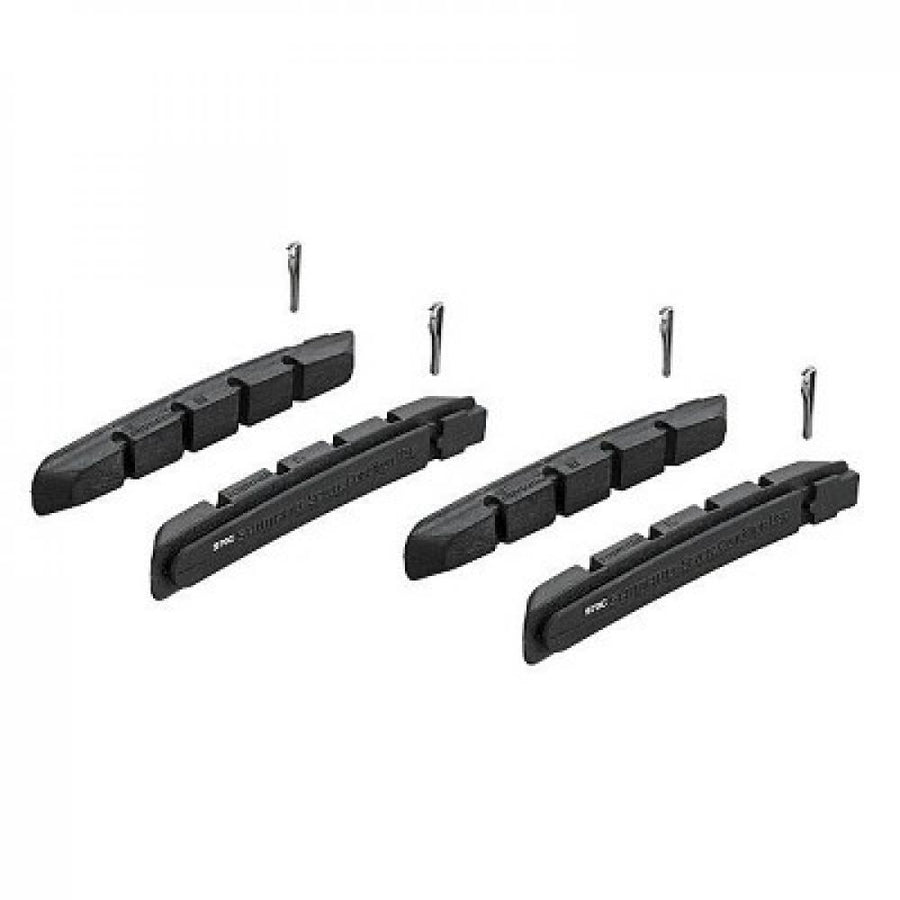 SHIMANO S70C Felgenbremsbeläge, 2 Paar schwarze Bremsbeläge mit Pins für gute Trockenbremsleistung.