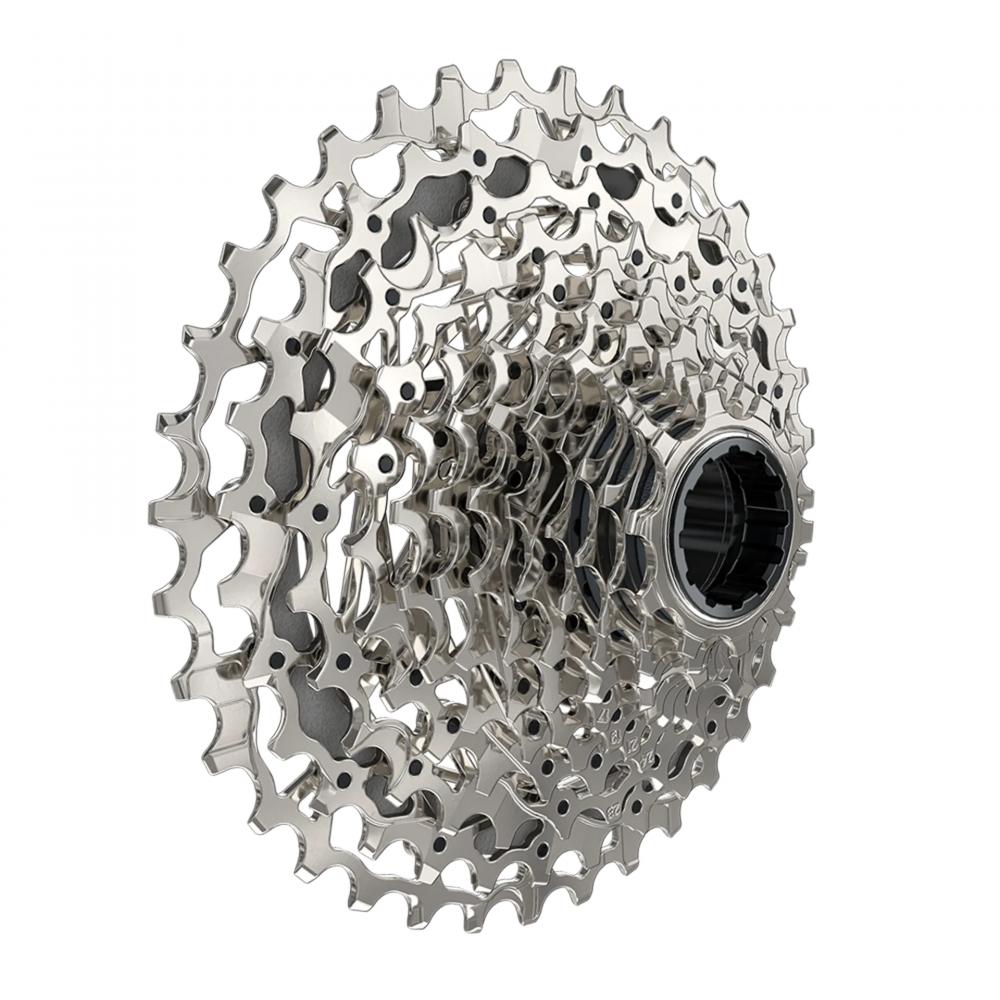 Silberne SRAM XG-1250 Kassette 10-30T für Rennrad und Gravel mit leichter X-Range Übersetzung.