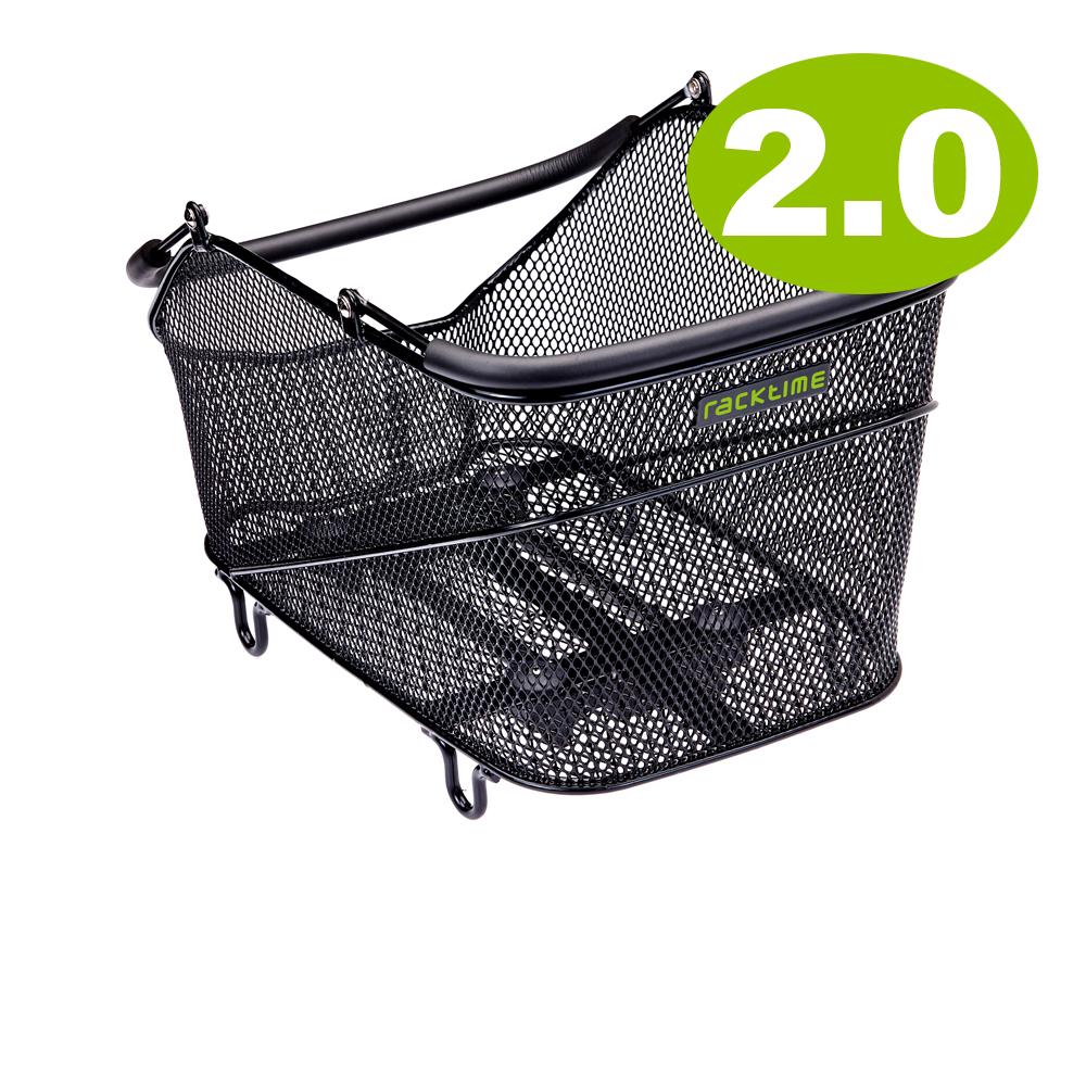 Racktime Bask-it TRUNK 2.0 small, schwarzer 20l Fahrradkorb aus Metallgeflecht.