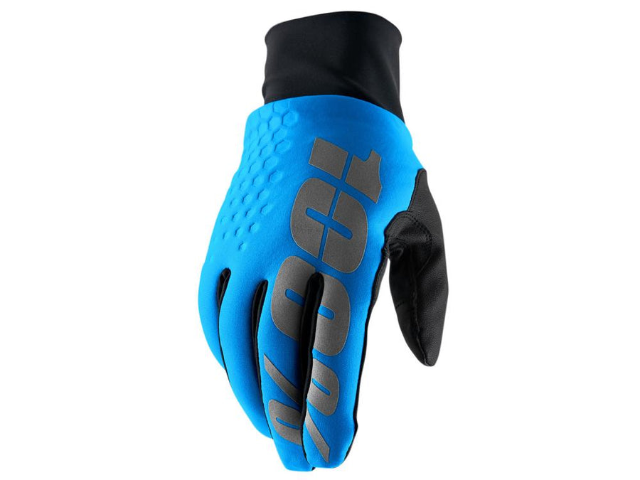 100% Hydromatic Brisker Gloves M cyan - wasserdichte, warme MTB-Handschuhe