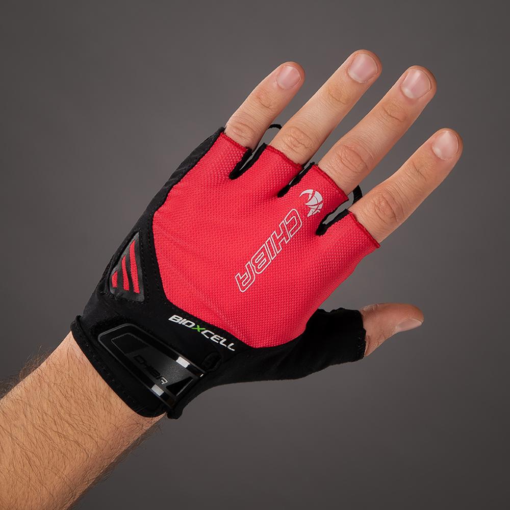 CHIBA BioXCell Air - Radhandschuhe kurz, rot, L, atmungsaktiv mit Gelpolster