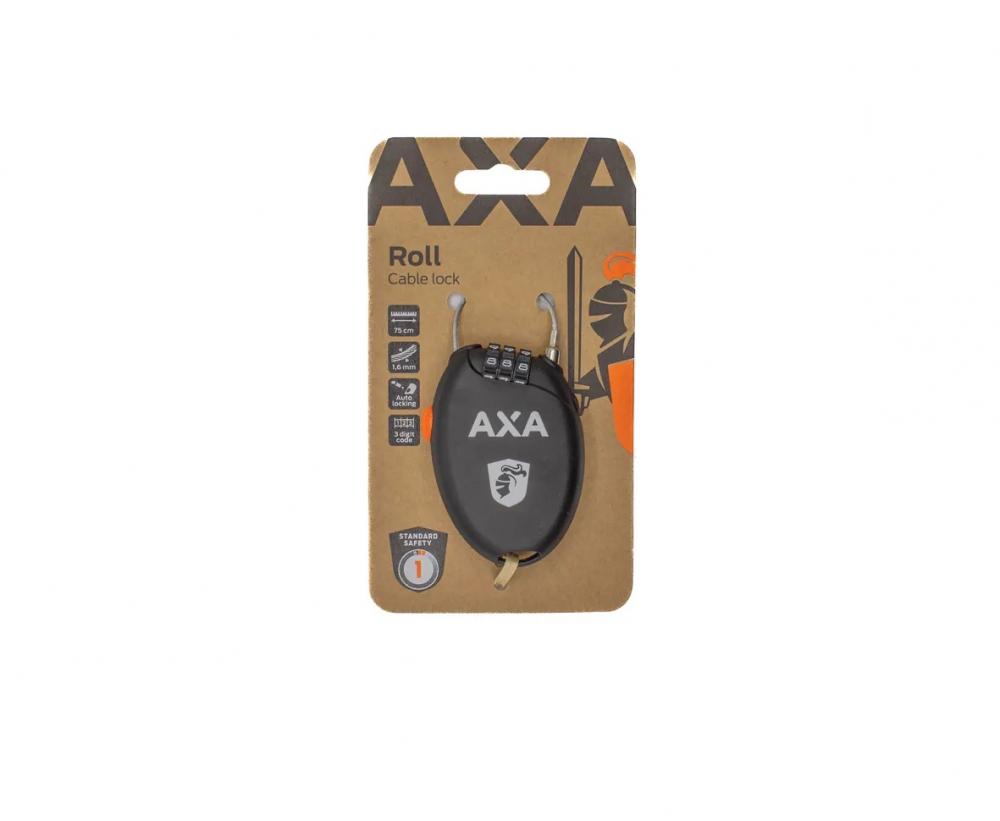 AXA Kabelschloss Roll 75 - Kompaktes Zahlenschloss 75cm für Fahrrad & E-Bike