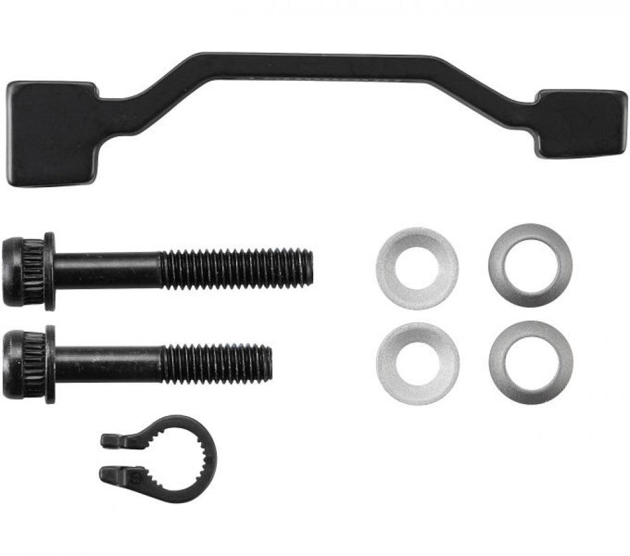 Shimano Scheibenbremsadapter PM auf PM 200/220 mm inklusive Montageschrauben und Unterlegscheiben.