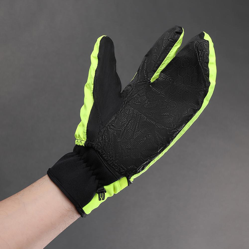 CHIBA Express+ - Radhandschuhe neongelb XXL mit Regenüberzug und Gelpolster