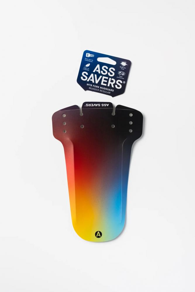 Ass Savers MFR-1 Mudder Spektrum: Leichter 18g Spritzschutz für MTB, passend für 26"-29" Räder, einfache Montage an Federgabeln, effektiver Schutz vor Schmutz