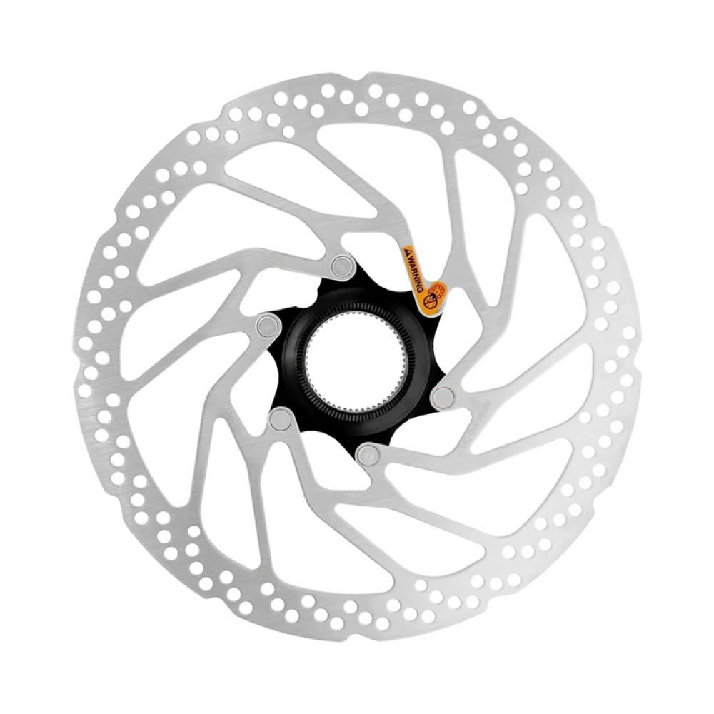 Silberne SHIMANO RT-CL300 180mm Center Lock Bremsscheibe für zuverlässige Bremsperformance.