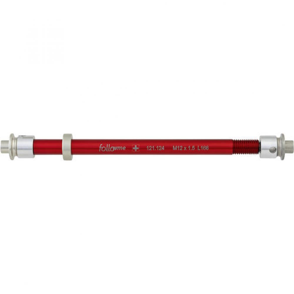 FollowMe Steckachse Zugrad 12 mm Aluminium M12x1,5x160/166 mm Rot - neueste Version