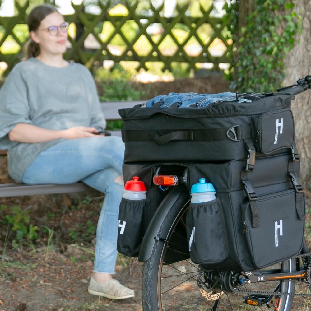 Haberland Komplett-Set 2-tlg. Tourmaster XXL schwarz - großzügiges Fahrrad-Gepäcksystem
